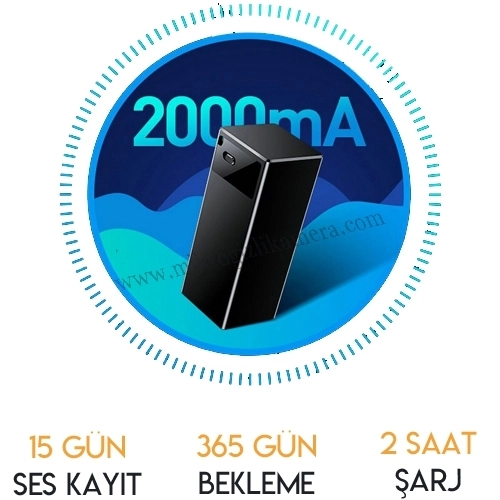 15 Gün Gizli Ses Kayıt Cihazı